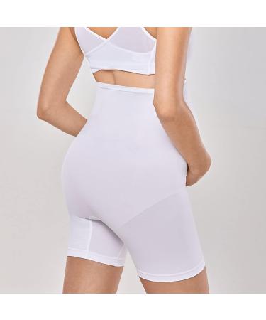Gratlin Seamless Pregnancy Shapewear XL White - High Waist Mid-Thigh Underwear - Buy Online on GoSupps.com