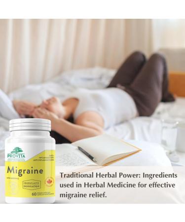 Provita Migraine - Natural Herbal Solution for Headaches Prevent & Reduce Severity of Migraines (60 Capsules) - Buy Online on GoSupps.com