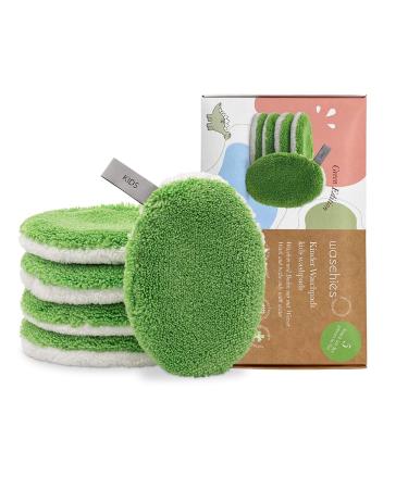 Waschies Kids washing pads for babies and children for cleaning only with water reusable skin-friendly super soft made in Germany green 5-Set green 5 pieces (1 Pack)
