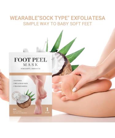 VolksRose Masque Pied au Lait de Coco - Masques Exfoliant 3 Pi ces pour liminer les Peaux Mortes liminateur de Callosit s Intensif pour Talons Fissur s - Chaussettes Spa Hydratant Pieds Rugueux - Buy Online on GoSupps.com