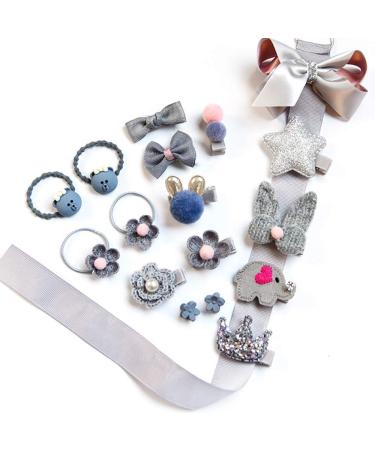 NFACE 36 pcs Hair Accessories Gift Set for Baby Girls - Bows, Ties, Barrettes, Hairpins - Multicolor Pink Gray - Toddlers and Little Girls Hair Clips - Buy Online on GoSupps.com