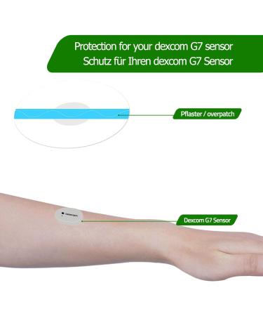 Adhesive Patches for Dexcom G7 - Waterproof Transparent Overpatches - Pack of 20 for 10-14 Days - Perfect Continuous Glucose Monitor Sensor Cover - Buy Online on GoSupps.com