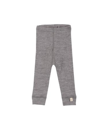 DILLING Baby Merino Ribbed Leggings - Organic Wool Underwear 86 Grey Melange