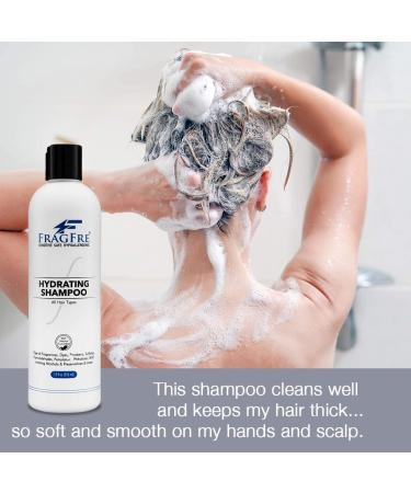 FRAGFRE Hydrating Sensitive Skin Shampoo 12 oz - Sulfate, Paraben, and Fragrance Free - Color Safe, Hypoallergenic Mild Cleanser - Gluten Free, Vegan, Cruelty Free - Natural Cucumber - 12 Fl Oz - Buy Online on GoSupps.com