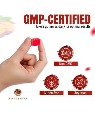 Aurisova Everyday Glow Biotin 6000mcg & Marine Collagen Gummies | Advanced Dietary Supplement for Hair Skin and Nails Vitamins with B-Complex Zinc Vitamin C & E | Passion Fruit Non-GMO 60ct - Buy Online on GoSupps.com