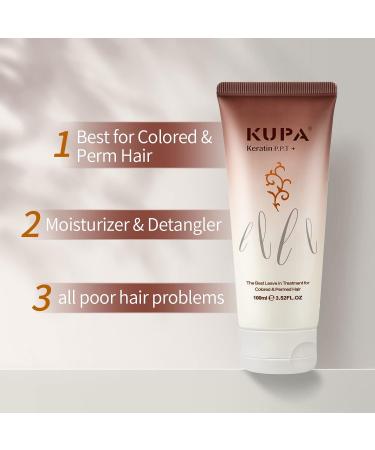 Keratin Protein Leave-In Conditioner for Dry Damaged Hair - Heat Protection & Moisture Cream - Color Safe Deep Repair with Coconut Oil & Wheat Amino Acids - 3.38 Fl Oz - Buy Online on GoSupps.com