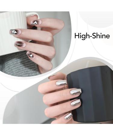 GAOY Metallic Silver Gel Nail Polish - 3D Mirror Chrome Effect | 8ml Art Liner for DIY French Manicure & Pedicure - Buy Online on GoSupps.com