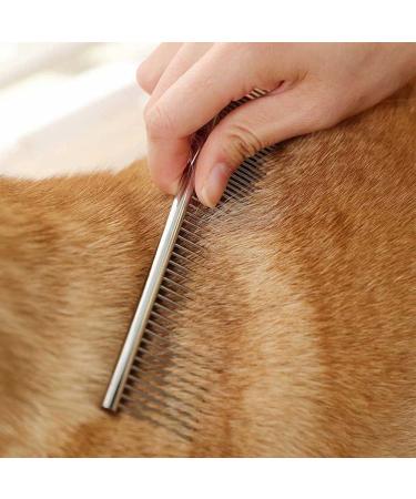 2-in-1 Professional Metal Dog and Cat Comb with Stainless Steel Teeth - Grooming Tool for Long & Short Haired Pets - Removes Tangles, Knots, Fleas & Lice - Buy Online on GoSupps.com