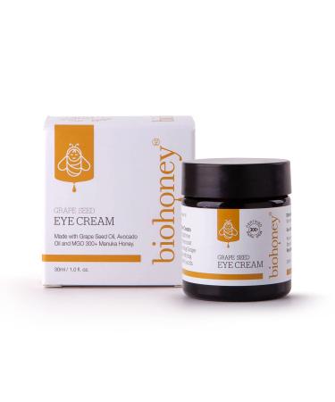 Manuka eye cream with pomegranate oil avocado oil & jojoba oil-natural cosmetics for tighter more youthful skin reduces folds & dark circles contains Manuka honey MGO 300+ - Buy Online on GoSupps.com