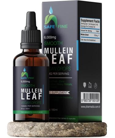 SafeFine Mullein Leaf Extract Drops - 60ml Alcohol-Free Vegan Formula for Respiratory & Immune Support, Natural Sleep Aid - Buy Online on GoSupps.com