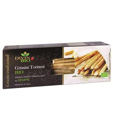 Divin Bio Grissini Torinesi Organic Sesame Breadsticks, 125 g