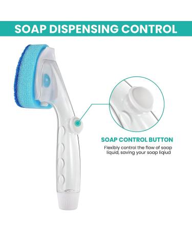 Non-Scratch Dishwand Refill with Handle - 6 Heavy Duty Refills & Replacement Sponge Heads Set - Soap Control Scrubbers for Dishwashing - Blue - Buy Online on GoSupps.com