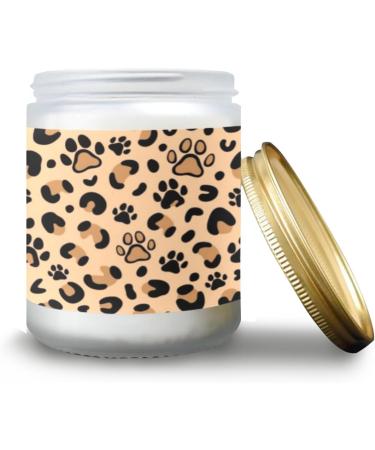 Vanilla Candles for Home - Aromatherapy Scented Jar Candles | 7 oz Long-Lasting Gift Set for Women - Leopard Print with Cat Paw Pattern - Buy Online on GoSupps.com