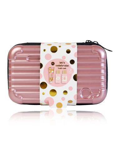Accentra - Let's Celebrate gift set women in hardcase etui - bathing & shower set with tea rose & velvet including shower gel body lotion & shampoo - 3 -part wellness travel set for women & girls