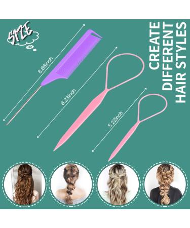 TsMADDTs 1000pcs Hair Rubber Bands with Topsy Hair Tail Tools - 500pcs Clear Elastics Bands, 500pcs Colorful Mini Hair Rubber Bands, Hair Loop, Rat Tail Comb - Buy Online on GoSupps.com