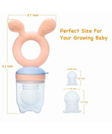 Baby Fruit Food Feeder Pacifier 2-in-1 Teething Toys 4 Pcs Silicone Pouches BPA Free - 3M+ (Muted) - Buy Online on GoSupps.com