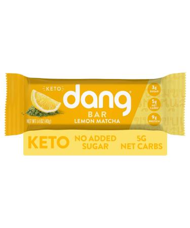 Dang Keto Bar | Lemon Matcha | 12 Pack | Keto Certified, Vegan, Low Carb, Low Sugar, Plant Based, Non GMO, Gluten Free Snacks | 5g Net Carbs, 9g Protein, No Added Sugars Lemon Matcha 12 Count (Pack of 1)