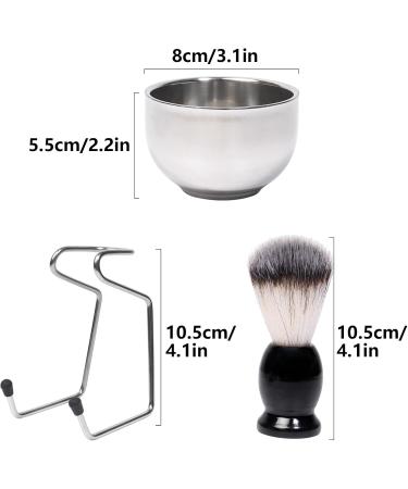 Premium Edestahl Dachshaar Razor Brush Set with Shaving Bowl | Perfect Shaving Gift for Men - Black - Buy Online on GoSupps.com