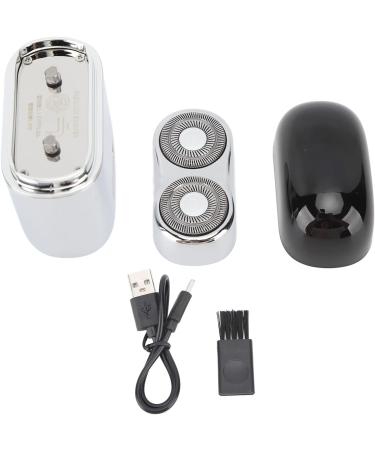 Rechargeable Mini Electric Beard Trimmer - Washable Type C Double Head - Silver for Easy Grooming - Buy Online on GoSupps.com