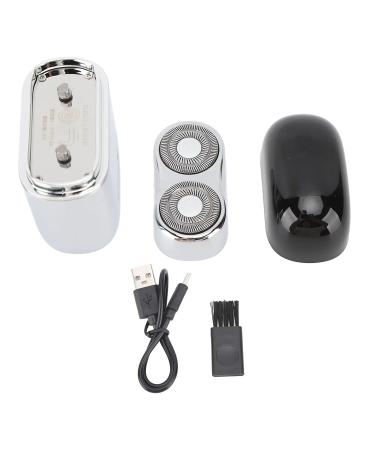 Mini Electric Beard Trimmer for Travel | Type-C Double Head | Silver - Stylish & Portable Grooming Solution - Buy Online on GoSupps.com