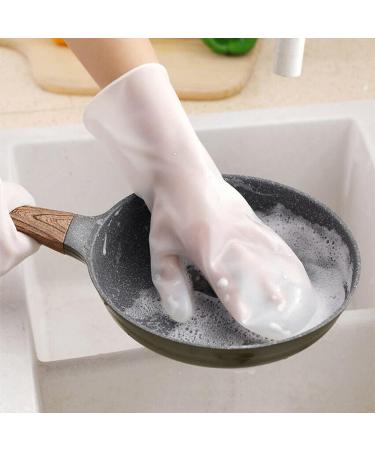 Magic Dish Washing Gloves Silicone Rubber Cleaning Brush Scrubber Kitchen Accessories (Red) - Buy Online on GoSupps.com