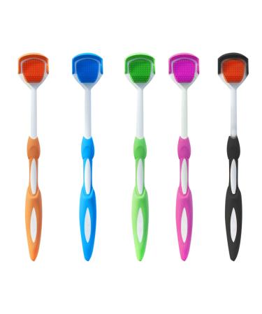 Pilleay 5PCS Tongue Brush  Tongue Cleaner Brush Tongue Scraper Cleaner Tongue Brush Cleaner Tongue Scraper Brush Tongue Brushes Tounge Scrappers Tongue Scrubber for Adults