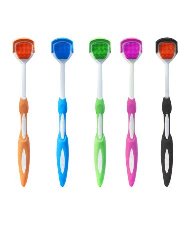 Pilleay 5PCS Tongue Brush  Tongue Cleaner Brush Tongue Scraper Cleaner Tongue Brush Cleaner Tongue Scraper Brush Tongue Brushes Tounge Scrappers Tongue Scrubber for Adults