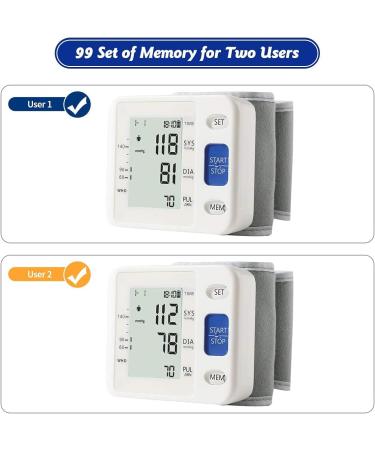Automatic Wrist Blood Pressure Meter - Adjustable Cuff Irregular Heartbeat Detector 99 Memory Large LCD - Includes 2 AAA Batteries & Storage Bag | International Shipping - Buy Online on GoSupps.com