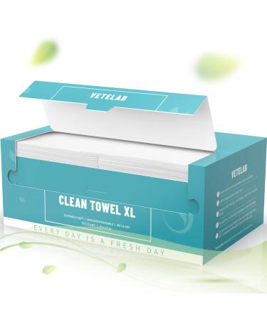 Organic Disposable Face Towel for Skincare - VeteLab 100% Biodegradable Facial Tissues  Extra Thick Dry Wipes for Makeup Removing  Cleansing Towelettes Gift for Women  70 Count (10*12inch  1 Pack) 70 Count (Pack of 1)