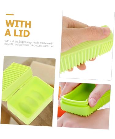 Ciieeo 10 Pcs Silicone Soap Dish Soap Holder Shower Soap Case Holder Silicone Containers Container with Lid Silicone Molds Soap Container Square Preservation Box Silica Gel Travel Orange Light Greenx5pcs 9x6x4.2cmx5pcs - Buy Online on GoSupps.com