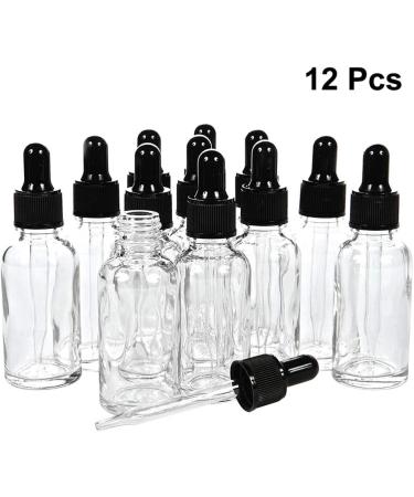 Minkissy 12Pcs Glass Dropper Bottles Clear Essential Oils Bottles with Glass Eye Droppers Refillable Empty Bottles for Liquid Aromatherapy Essential Oils(30ml) - Buy Online on GoSupps.com