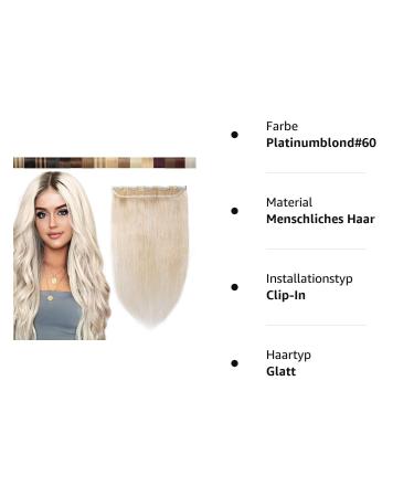 SEGO Clip In Extensions - 100% Remy Human Hair Straight Platinum Blonde #60-1 14 (35cm) 45g Hairpiece for Volume & Length - Buy Online on GoSupps.com