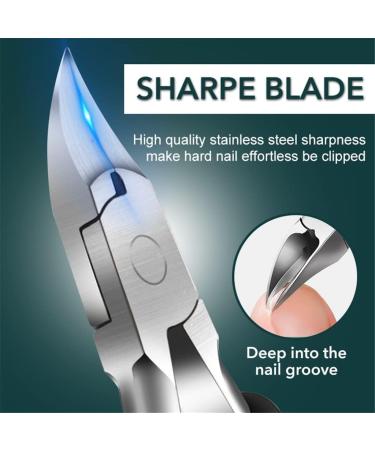 Toenail Nail Clippers Cutters Stainless Steel Pedicure Manicure Tools Professional Thick Ingrown Correction Tool Trimmer(Whitestyle) 12.5*7.5cm Whitestyle - Buy Online on GoSupps.com