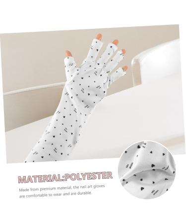 POPETPOP 2 Pairs Nail Gloves Gel Nails Gloves Uv Gloves for Gel Manicures Uv Lamp Glove for Gel Nails Gel Manicure Uv Gloves Gloves Non-slip Light White Miss Polyester 38x13cm - Buy Online on GoSupps.com