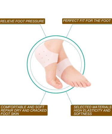 Gel Heel Protectors (4 Pairs) for Men & Women - Breathable Silicone Heel Pads for Pain Relief & Moisturizing - Plantar Fasciitis & Blisters Prevention - Buy Online on GoSupps.com