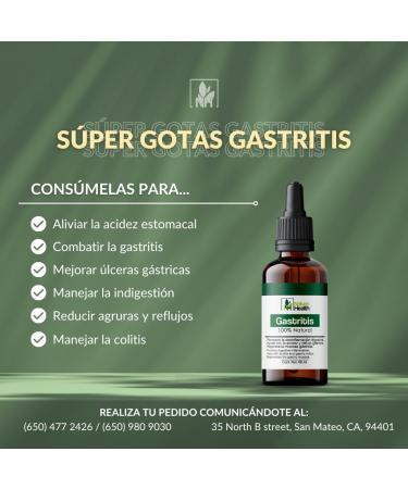 Gotas para Gastritis - Apoyo Digestivo para Acidez Reflujo cido e Indigesti n (60 ml) - Alivio Efectivo Internacional - Buy Online on GoSupps.com