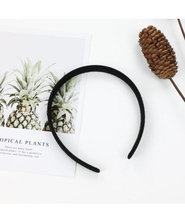 20 Pieces Monochrome Black Fabric Covered Elastic Hair Bands for Women - DIY Tiara & Crown Accessories - Buy Online on GoSupps.com