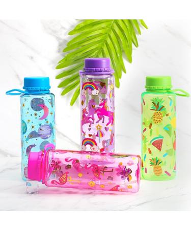 Home Tune 18oz Kids Water Drinking Bottle - Tritan BPA Free Wide Mouth Carry Loop Easy Open Lightweight Leak-Proof Water Bottle with Cute Design For Girls & Boys - 2 Pack Unicorn & Flamingo - Buy Online on GoSupps.com