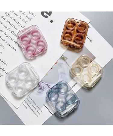 Makelon Elegant Contact Lens Container Set - 5 Travel Cases with Screw Closure - Gray Color - Buy Online on GoSupps.com