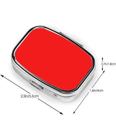 Red Pill Box - Portable Metal Pill Organizer | 2 Compartment Travel Case for Vitamins & Medication | Compact Medicine Holder for Purses - Buy Online on GoSupps.com