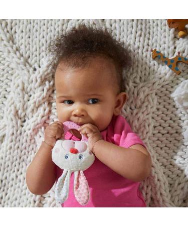 HABA Chomp Champ Bunny Teether - with Crinkle Ears and Plastic Teething Ring for Babies from Birth and Up - Buy Online on GoSupps.com