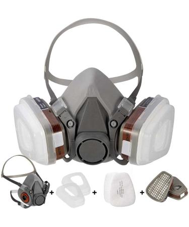 Half mask respirator Reusable Half Face Cover 6200 spray mask for spraying Painting.Chemical Machine Polishing.Welding. Woodworking and Other Work Protection (7 in 1 )Medium