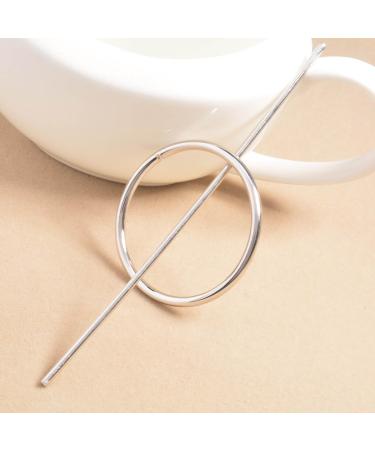 Clataly Circular Hair Stick Pin Vintage Circle Hair Clip Wedding Hair Accessories for Women Girls (Silver) - Buy Online on GoSupps.com