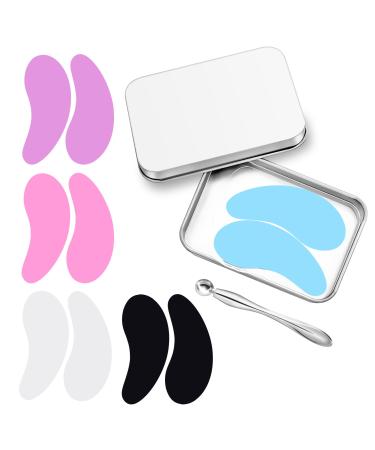 10 Pairs Under Eye Patches Silicone Reusable Eye Patches Under Eye Mask for Reduce Eye Wrinkle and Fine Lines Skin Care- Eye Cream Applicator and Tin Case 10 Pairs Colorful