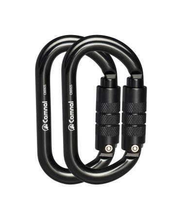 CAMNAL Heavy Duty Carabiner, 25kn(About 5620 lbs) Oval Carabiner Clip O-Shape Rock Climbing Carabiner Lightweight Caribeener for Climbing, Mountaineer, Aerial Work Black-TN - Buy Online on GoSupps.com