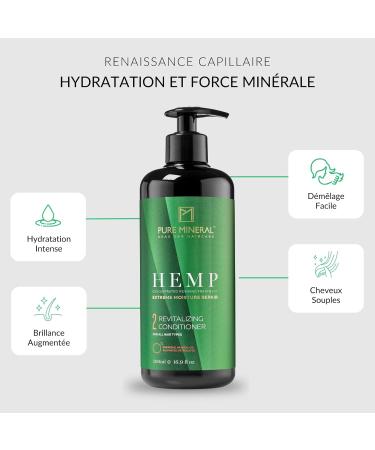 Pure Mineral - Hemp Conditioner for Revitalized Hair - Moisturizing Strengthening Dead Sea Minerals - Free of Sulfates Parabens Petrolates - 500ml - Buy Online on GoSupps.com