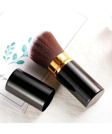 Retractable Kabuki Foundation Brush - Perfect for Mineral Makeup Bronzer & Blush | Vegan Blend & Contour for Flawless Face (Black Gold - Buy Online on GoSupps.com