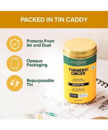 VAHDAM Turmeric Ginger Latte Mix (40 Cups 3.53oz) Caffeine-Free Golden Milk Powder With Curcumin Black Pepper & Ginger | Brew Hot/Iced Tea Or Turmeric Latte - Buy Online on GoSupps.com