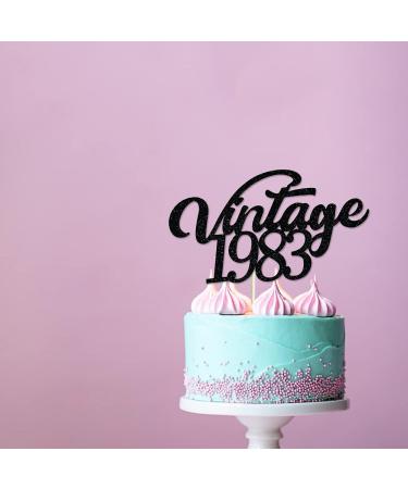 Vintage 1983 Cake Topper Glitter Cheers to 40 Years 40 and Fabulous Cake Topper for 40th Birthday Wedding Anniversary Party Sign Decorations By GotGala (1983) - Buy Online on GoSupps.com
