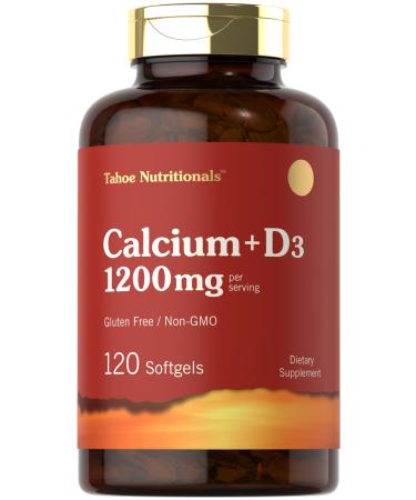 Carlyle Calcium 1200 mg with Vitamin D3 | 120 Softgels | Non-GMO & Gluten Free Supplement for Men and Women | Tahoe Nutritionals